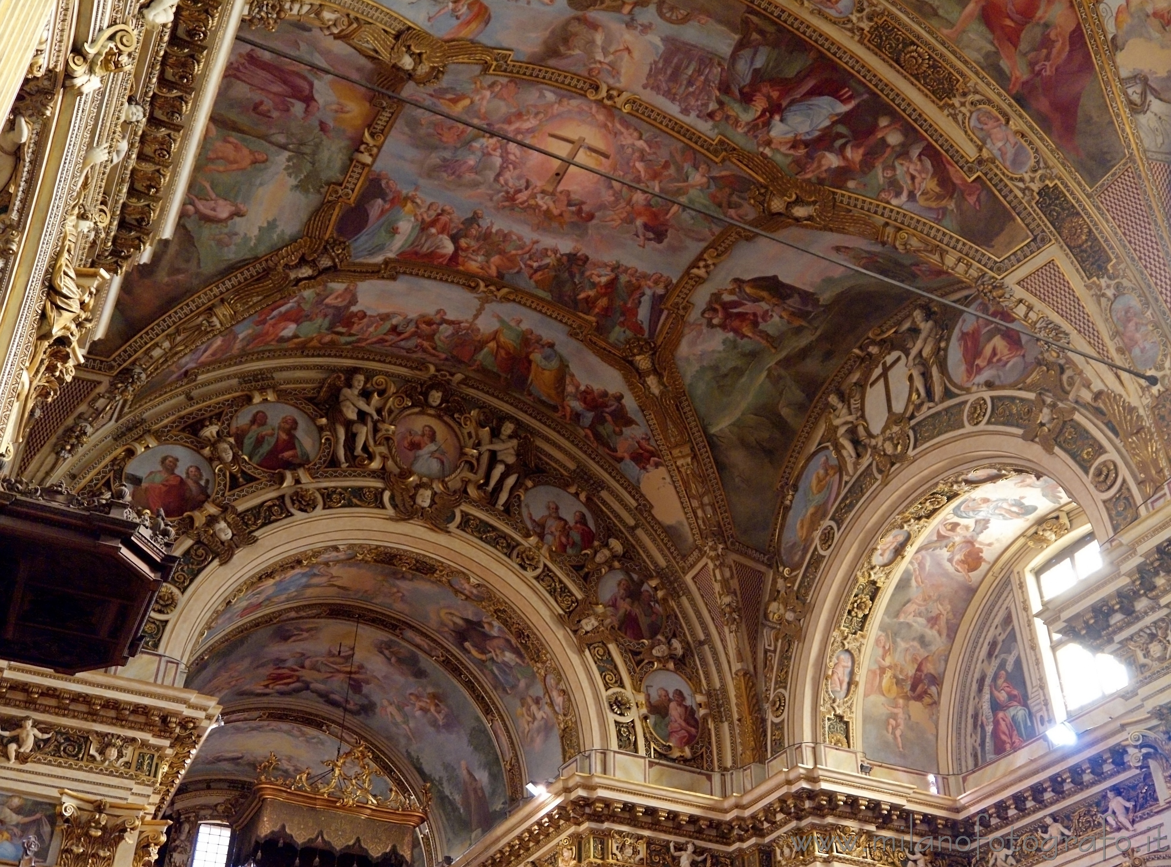 Milan (Italy) - Detail of the decorated ceiling of the Church of Sant'Antonio Abate